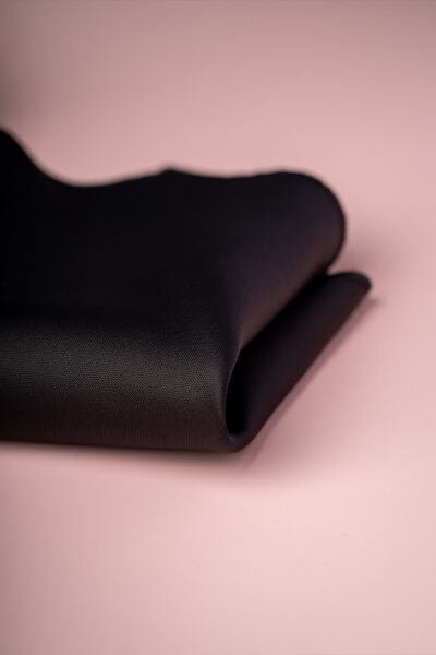 Su ve Leke Tutmayan 7 Cm Siyah Kravat ve Mendil Seti - 3