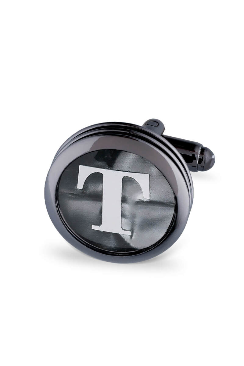 T Harfli Yuvarlak Tekli Kol Düğmesi - HATEMOĞLU