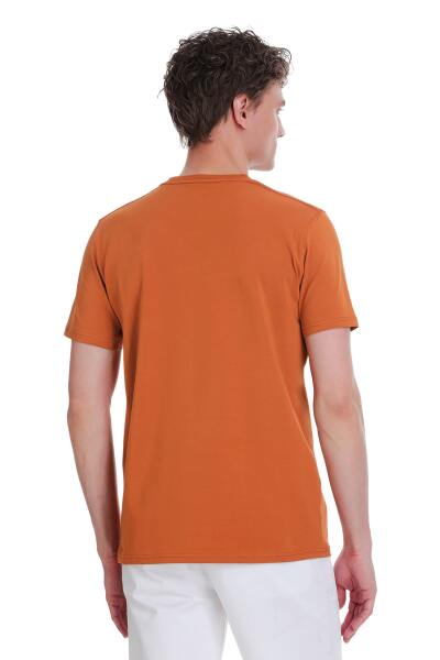 Tarçın Regular Fit Bisiklet Yaka Pamuklu Tişört - 5