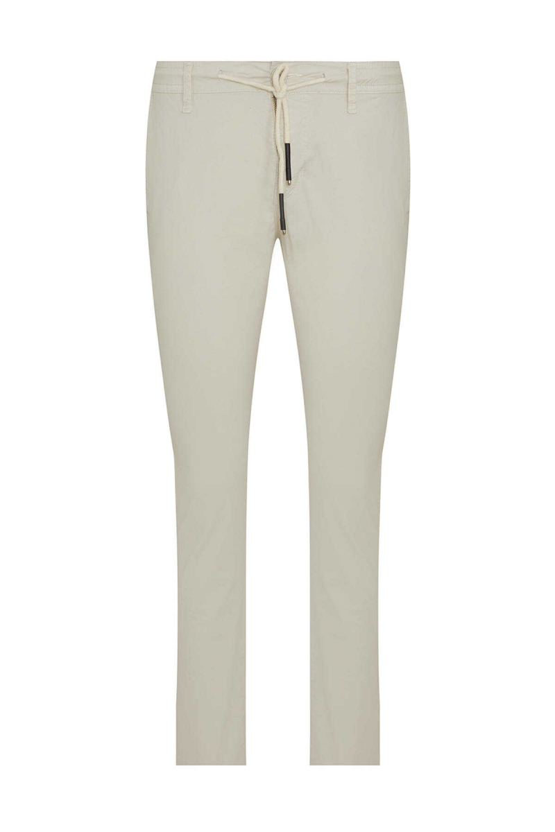 Bej Dinamik Fit Düz Pamuklu Yandan Cep Jogger Kanvas Pantolon - Hatemoğlu