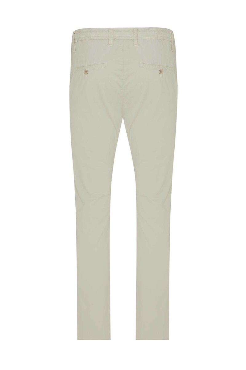 Bej Dinamik Fit Düz Pamuklu Yandan Cep Jogger Kanvas Pantolon - Hatemoğlu (1)