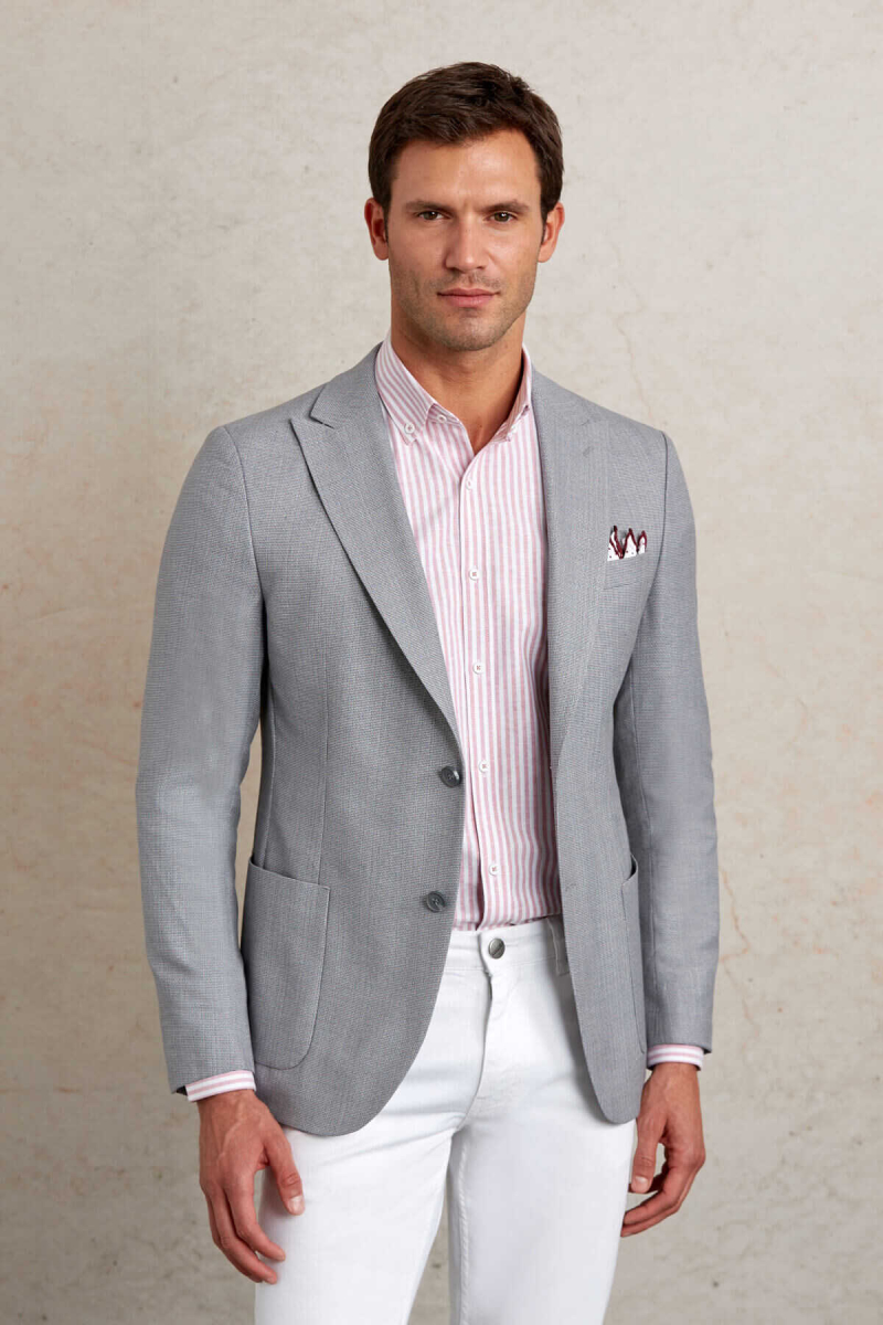 Taş Comfort Fit Sivri Yaka 4 Drop Klasik Ceket - HTML (1)