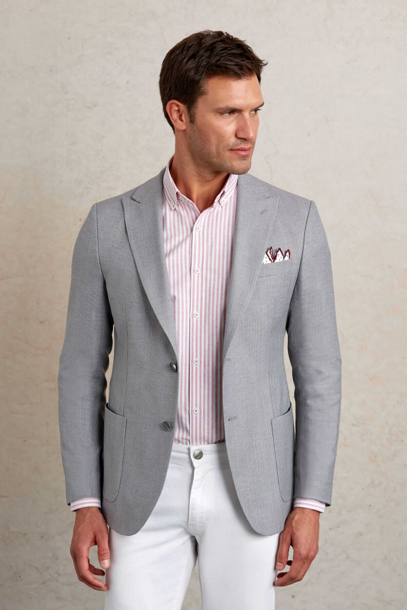 Taş Comfort Fit Sivri Yaka 4 Drop Klasik Ceket - HTML (1)