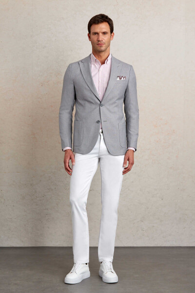 Taş Comfort Fit Sivri Yaka 4 Drop Klasik Ceket - 8