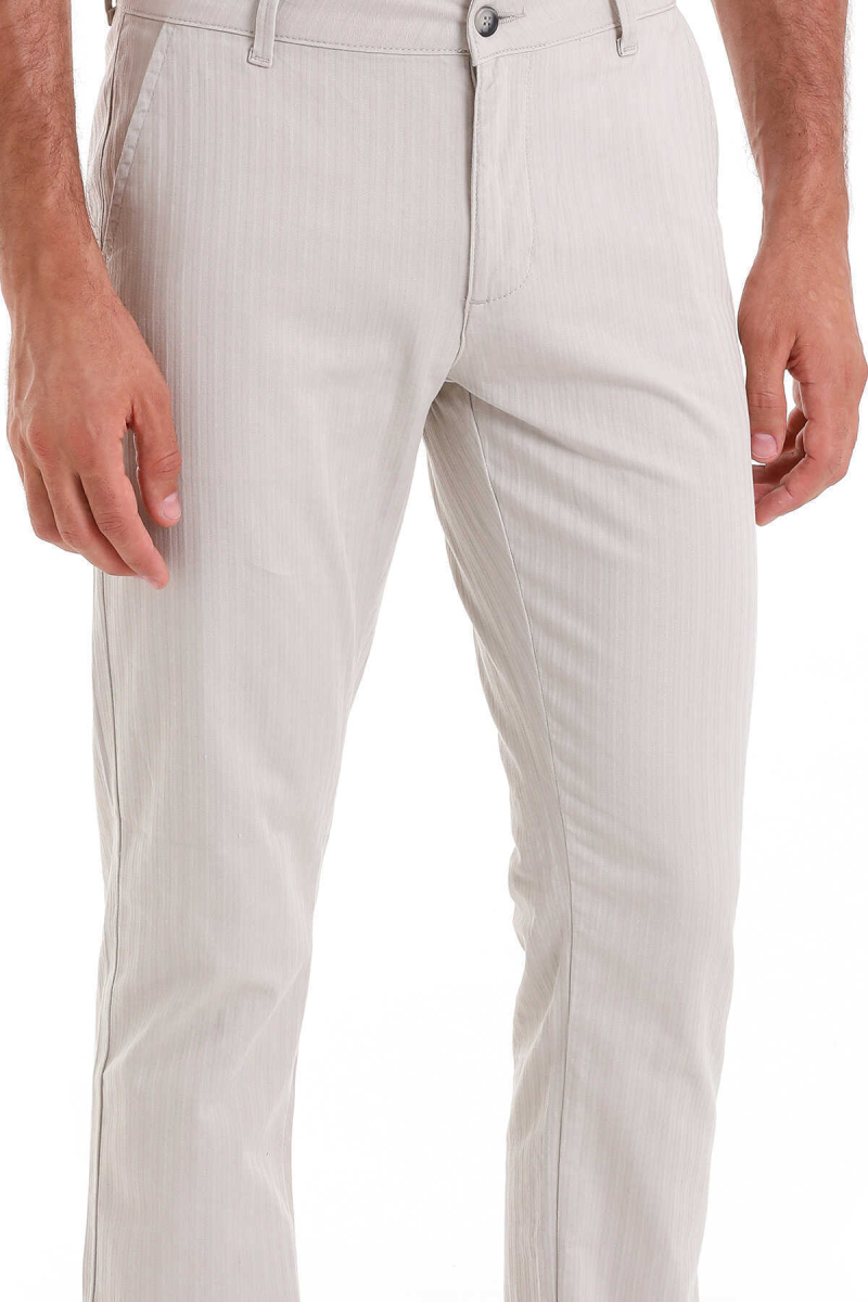 Taş Dinamik Fit Desenli Pamuklu Yandan Cep Kanvas Pantolon - Hatem Saykı (1)