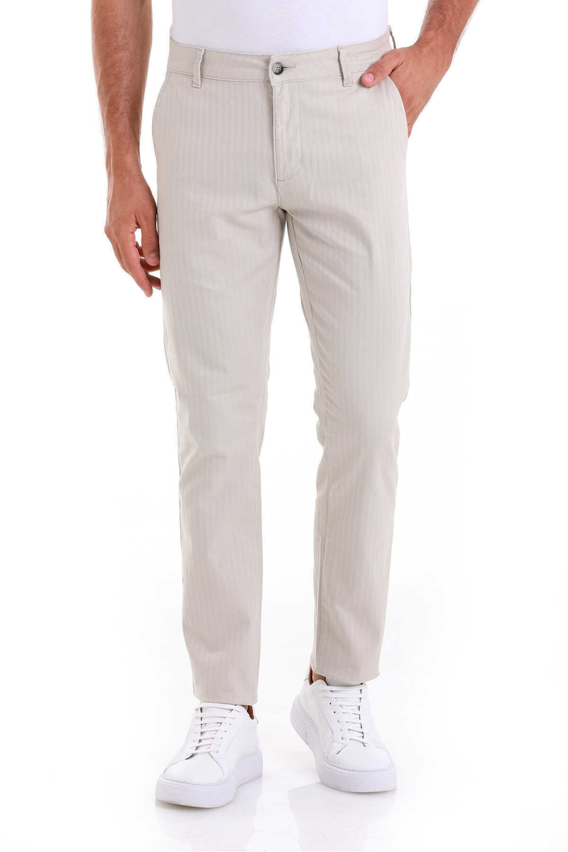 Taş Dinamik Fit Desenli Pamuklu Yandan Cep Kanvas Pantolon - Hatem Saykı (1)