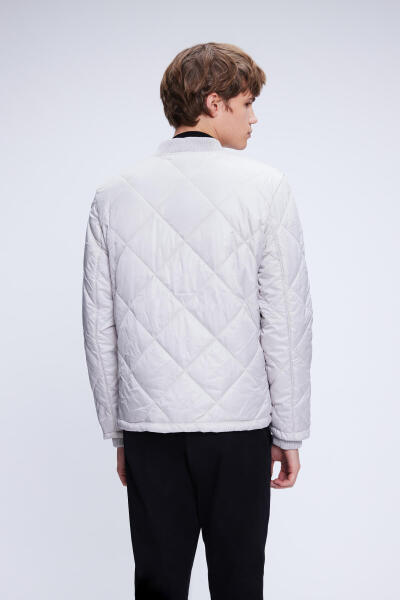 Taş Regular Fit Bomber Yaka Kapitone Mont - 5