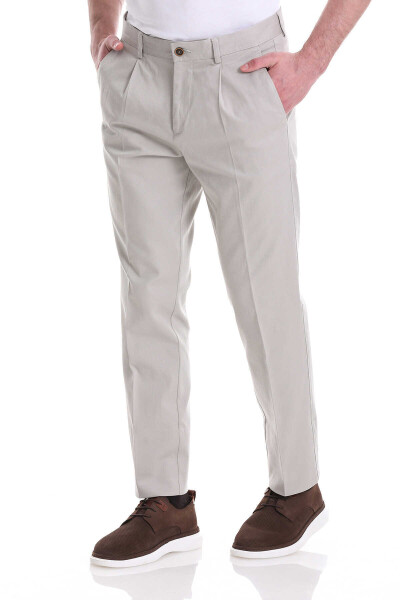 Taş Dinamik Fit Pamuklu Yandan Cepli Kanvas Pantolon - 1