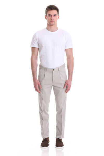 Taş Dinamik Fit Pamuklu Yandan Cepli Kanvas Pantolon - 2