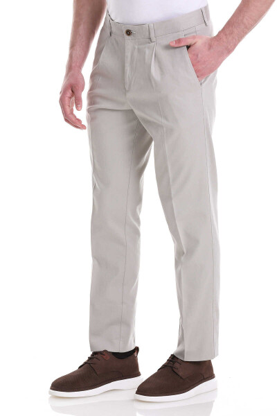 Taş Dinamik Fit Pamuklu Yandan Cepli Kanvas Pantolon - 4