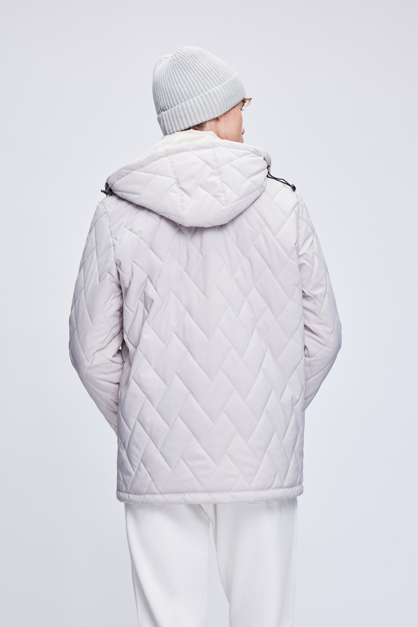 Taş Regular Fit Hakim Yaka Kapitone Kapüşonlu Mont - 7