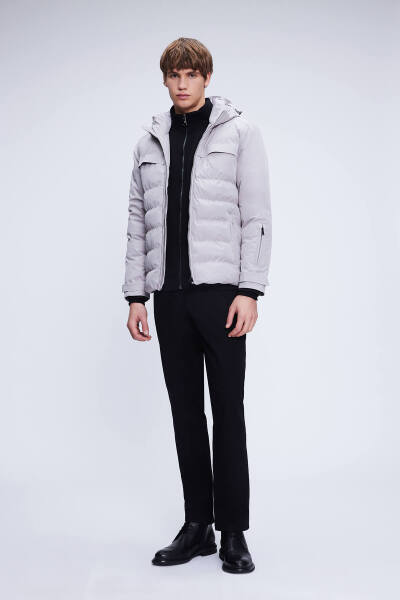 Taş Dinamik Fit Hakim Yaka Kapüşonlu Kaban - 2