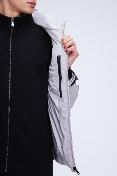 Taş Dinamik Fit Hakim Yaka Kapüşonlu Kaban - 4