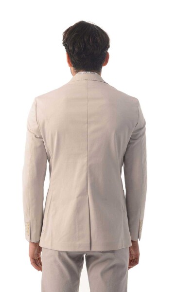Slim Fit Bej Ceket - Thumbnail