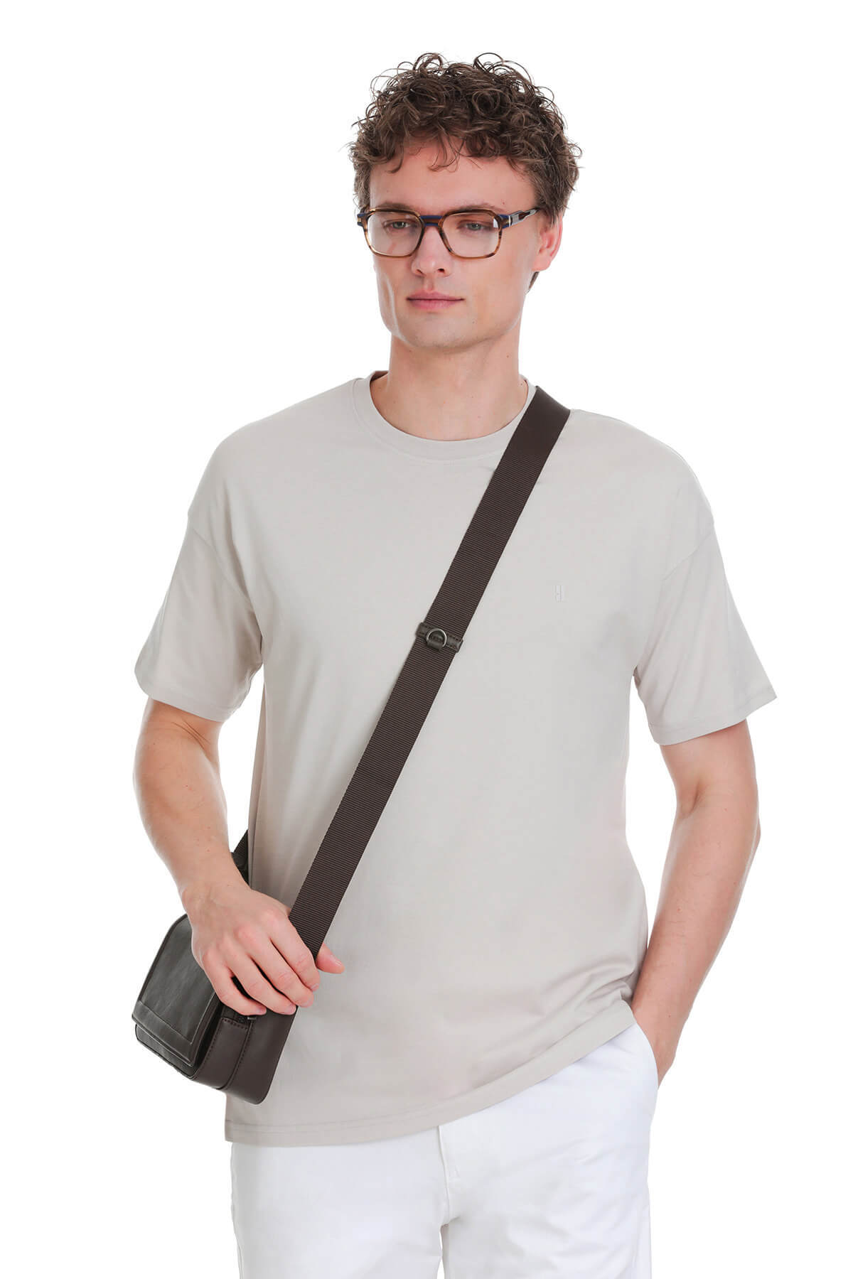 Taş Regular Fit 100% Pamuk Bisiklet Yaka Oversize Tişört - 3