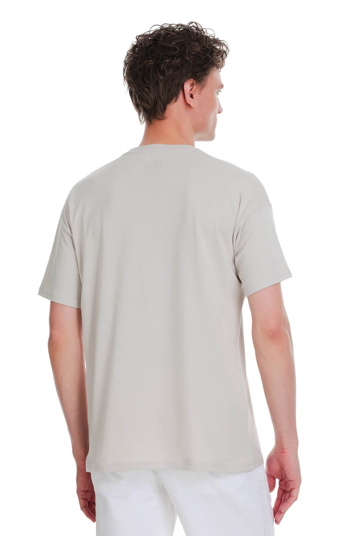 Taş Regular Fit 100% Pamuk Bisiklet Yaka Oversize Tişört - 5