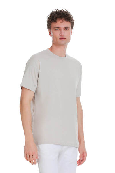 Taş Regular Fit 100% Pamuk Bisiklet Yaka Oversize Tişört - 6