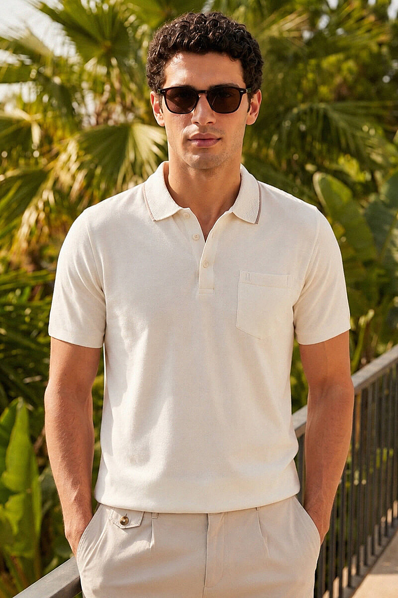 Taş Regular Fit 100% Pamuk Polo Yaka Merserize Tişört