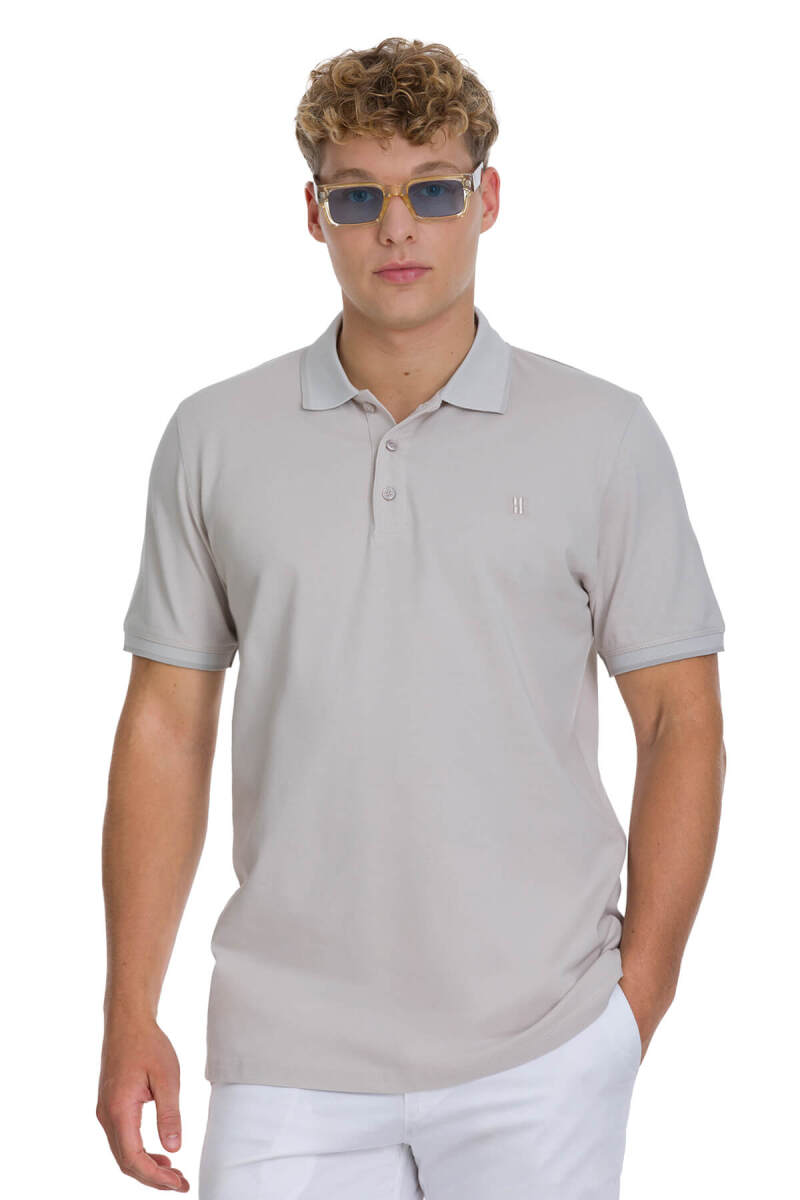 Taş Regular Fit 100% Pamuklu Polo Yaka Tişört - HATEMOĞLU