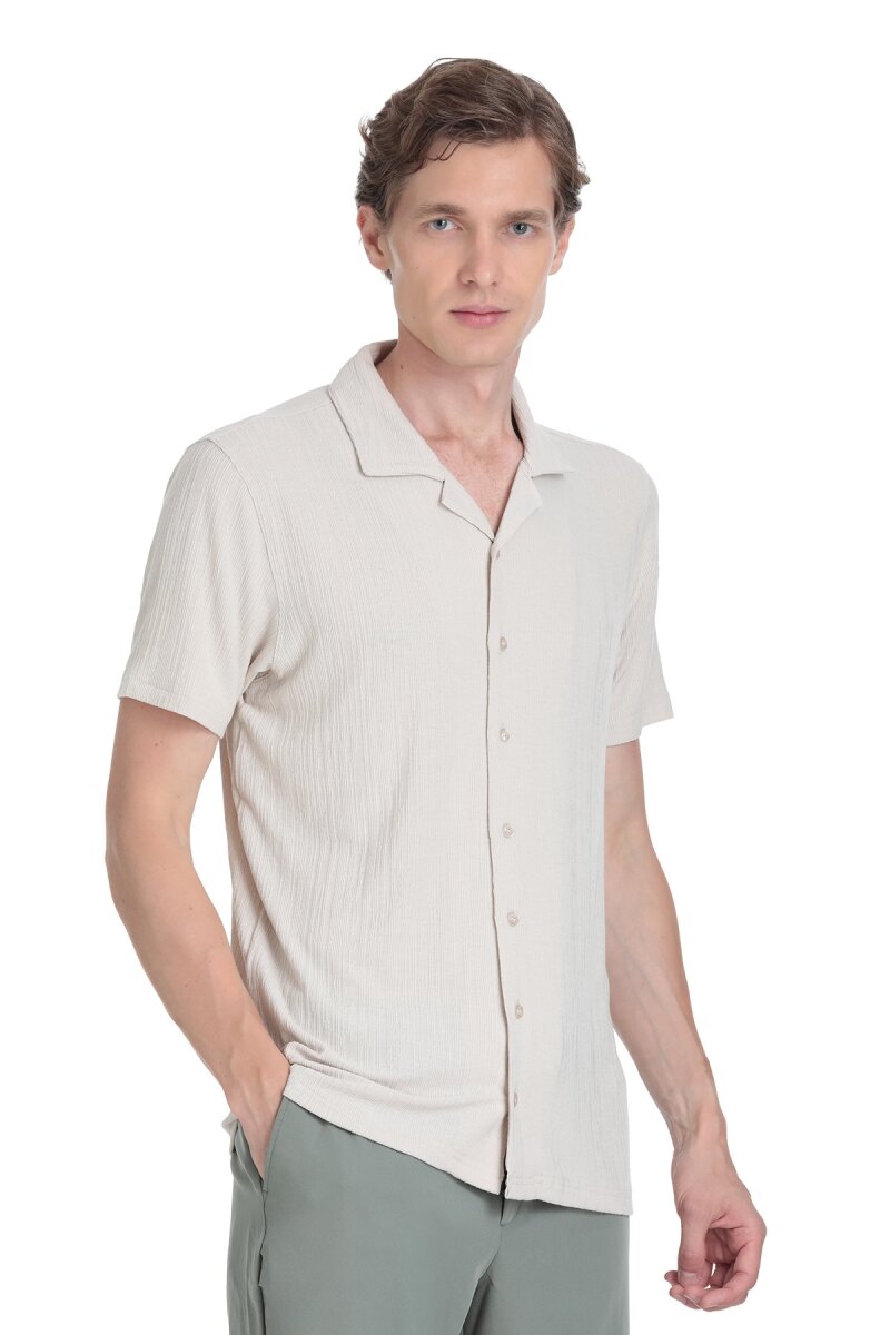 Taş Regular Fit Apaş Yaka Gömlek - Saykı