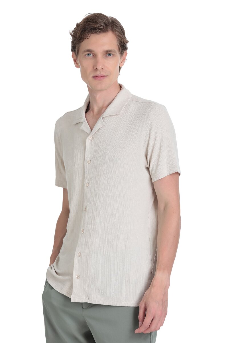 Taş Regular Fit Apaş Yaka Gömlek - Saykı (1)