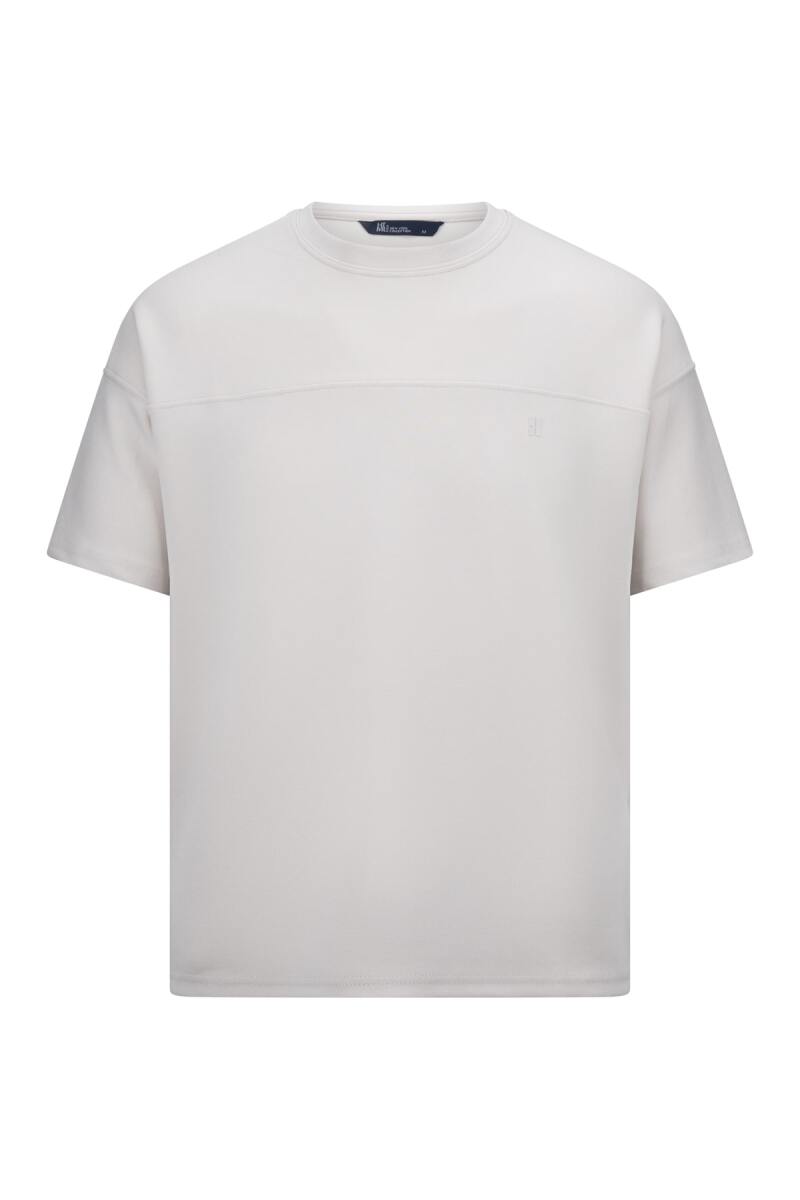 Taş Regular Fit Bisiklet Yaka Oversize Tişört - HTML