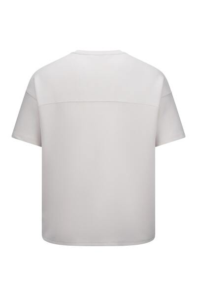 Taş Regular Fit Bisiklet Yaka Oversize Tişört - 2