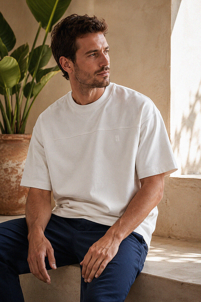 Taş Regular Fit Bisiklet Yaka Oversize Tişört