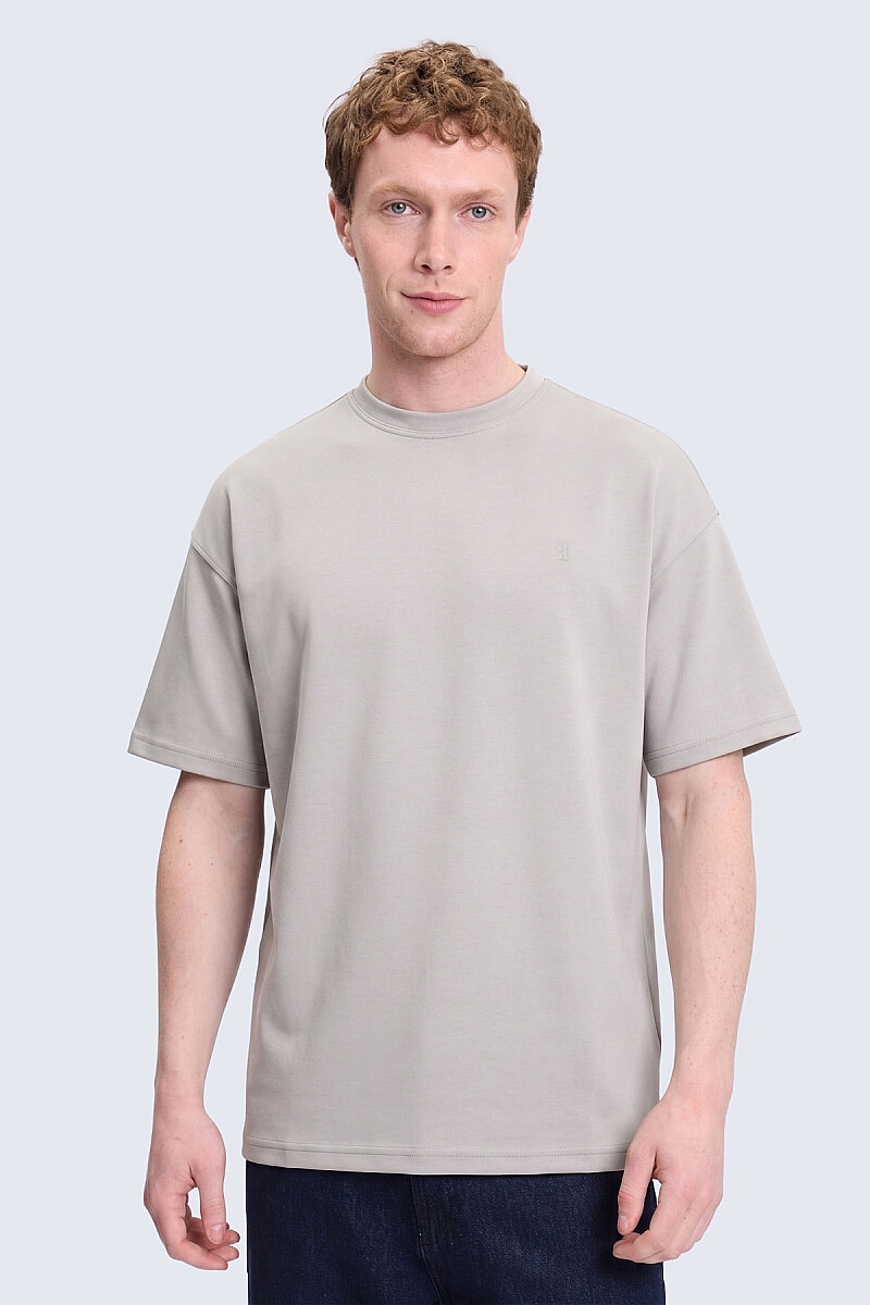 Taş Regular Fit Bisiklet Yaka Oversize Tişört