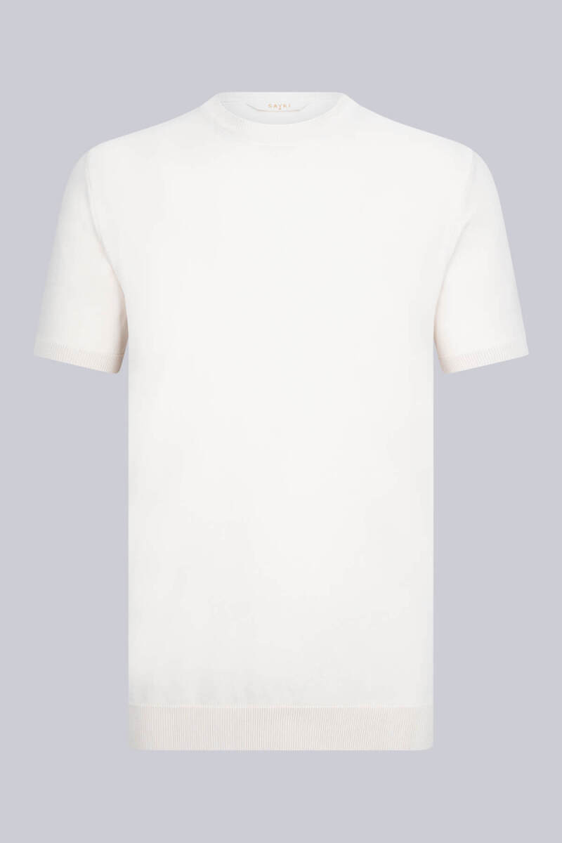 Taş Regular Fit Bisiklet Yaka Rayon Tişört - Saykı