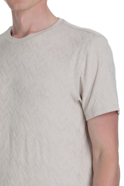 Taş Regular Fit Bisiklet Yaka Tişört - 4