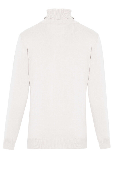 Taş Regular Fit Desenli Pamuklu Balıkçı Yaka Triko Kazak - 3