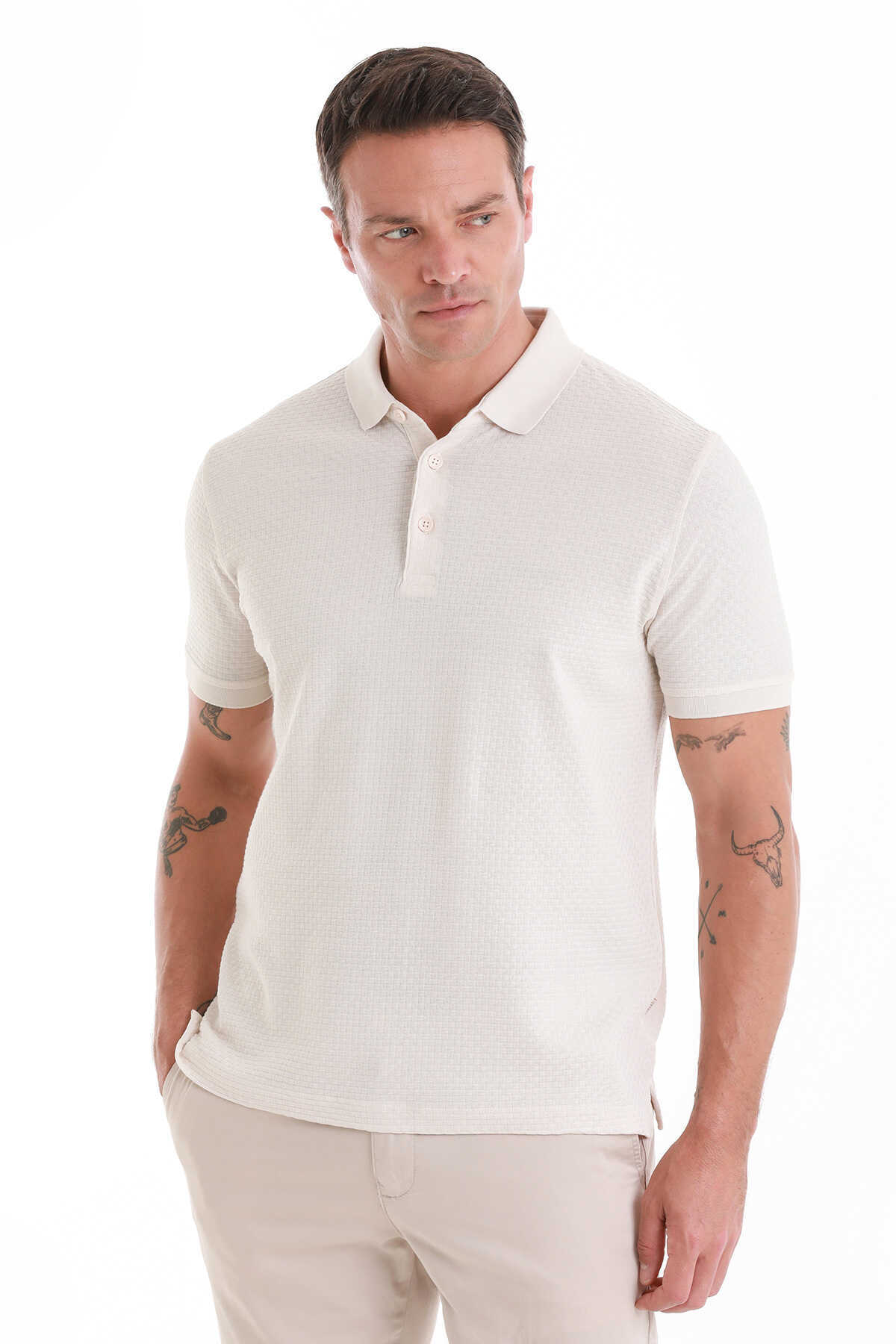 Taş Regular Fit Merserize Polo Yaka 100% Pamuk Tişört - 4