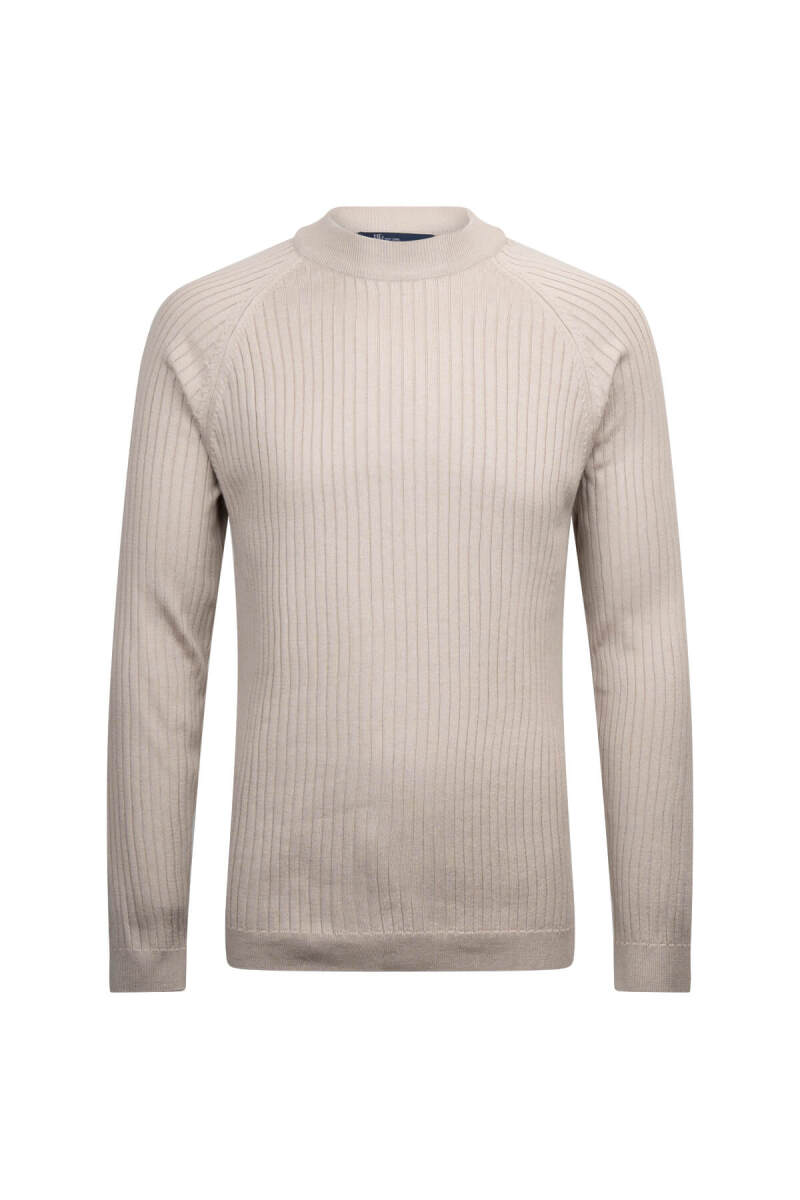 Taş Regular Fit Fitilli Çeyrek Balıkçı Yaka Pamuklu Triko Kazak - HTML