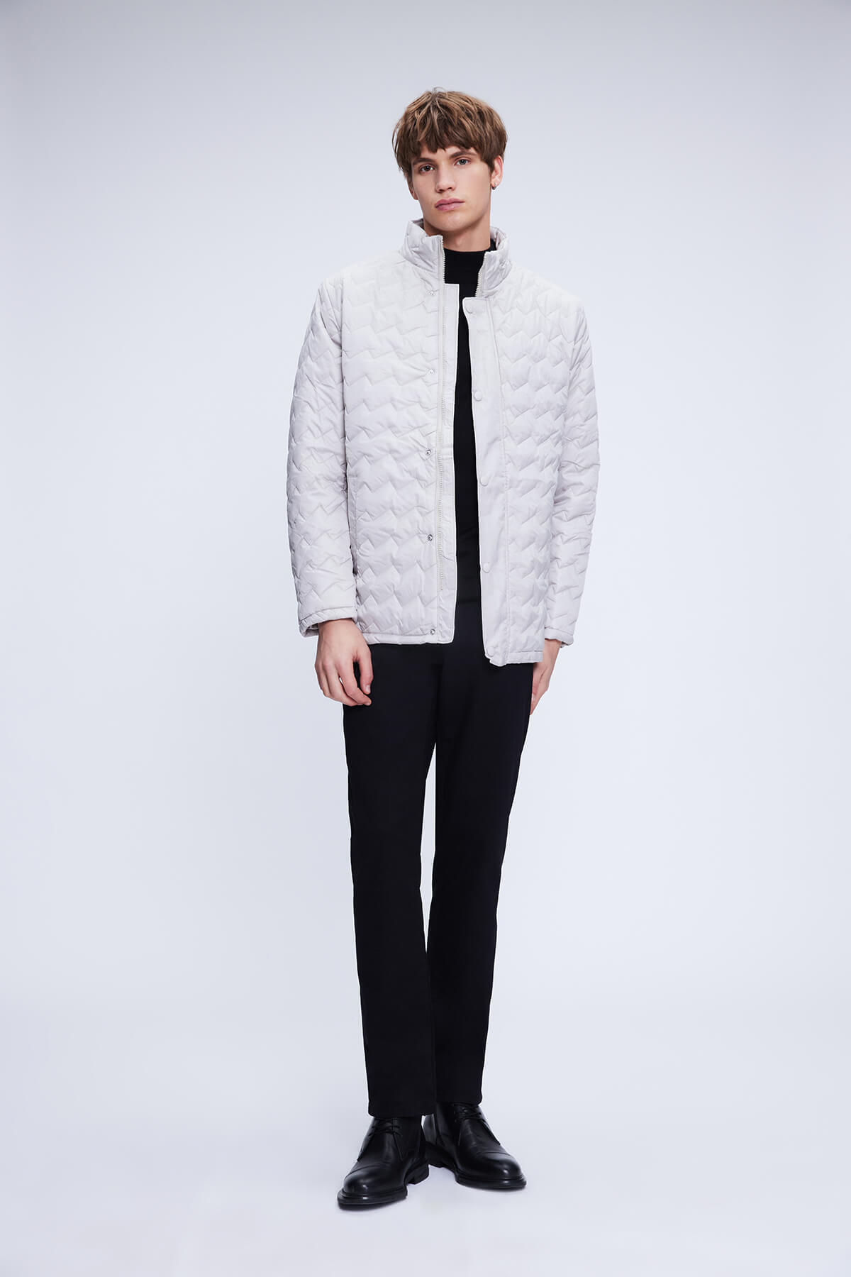 Taş Regular Fit Hakim Yaka Kapitone Mont - 2