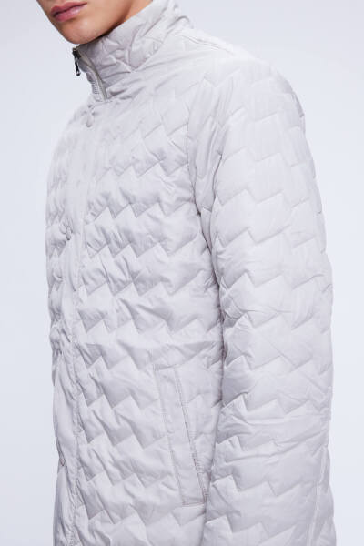 Taş Regular Fit Hakim Yaka Kapitone Mont - 3