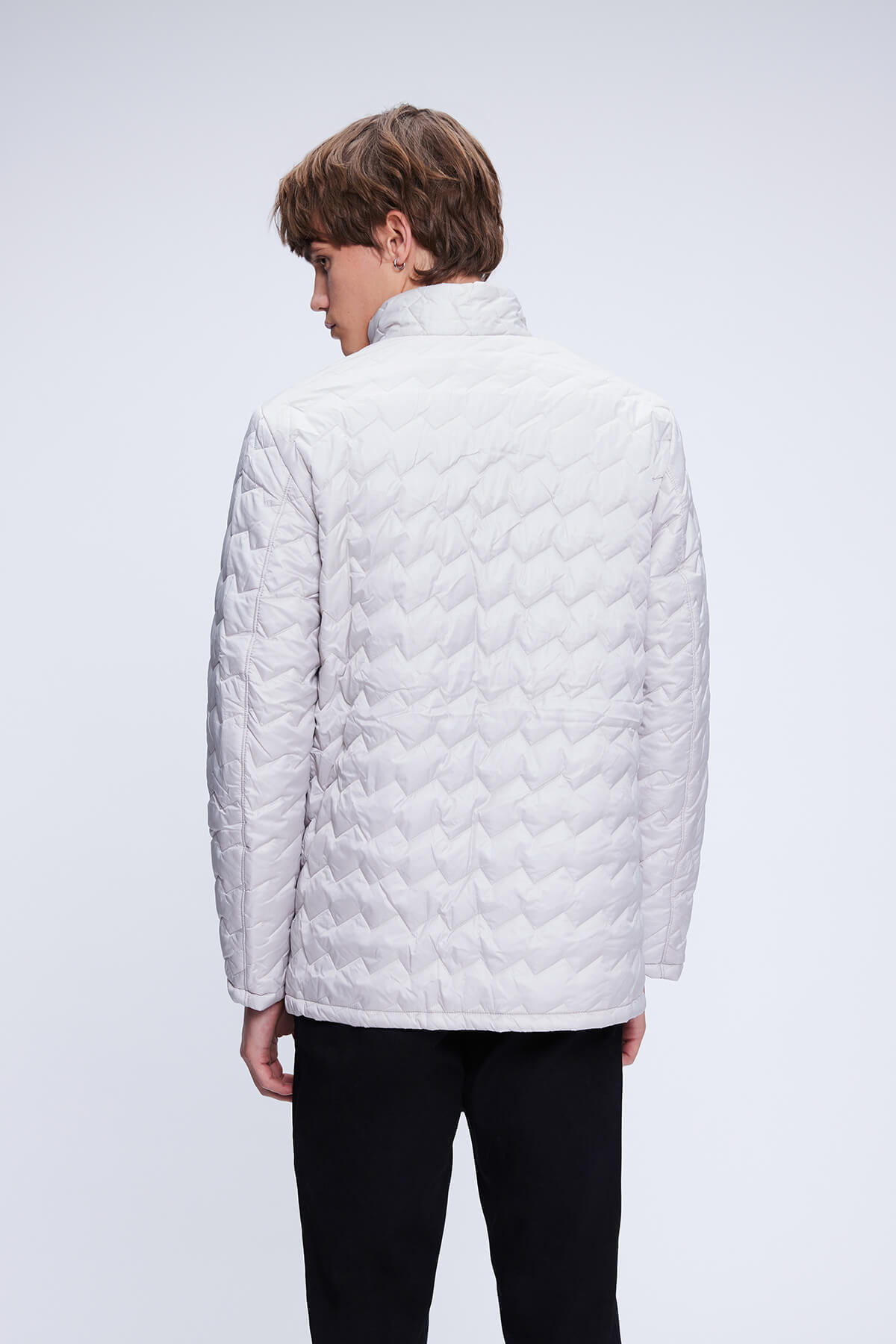 Taş Regular Fit Hakim Yaka Kapitone Mont - 5