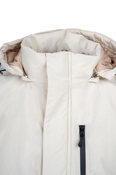 Taş Regular Fit Hakim Yaka Kapüşonlu Kaban - 3