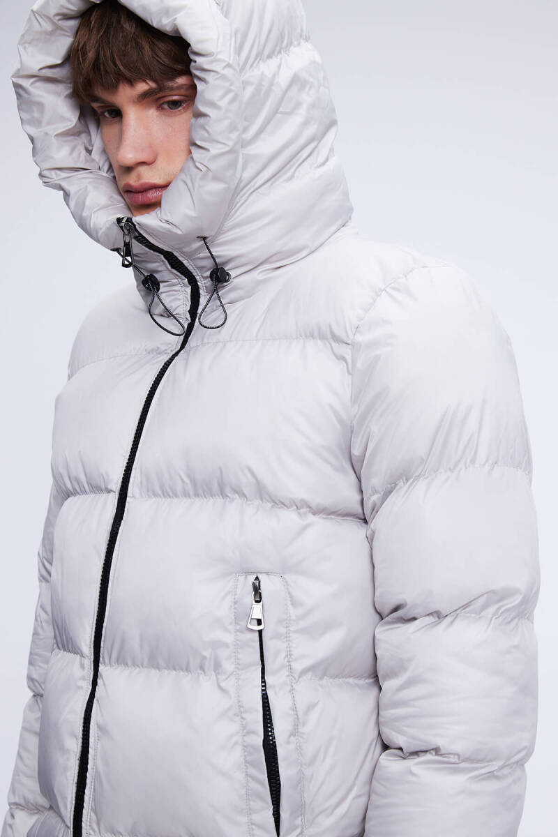 Taş Regular Fit Hakim Yaka Kapüşonlu Şişme Mont - Hatemoğlu (1)