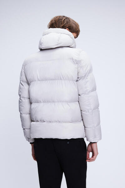 Taş Regular Fit Hakim Yaka Kapüşonlu Şişme Mont - 5