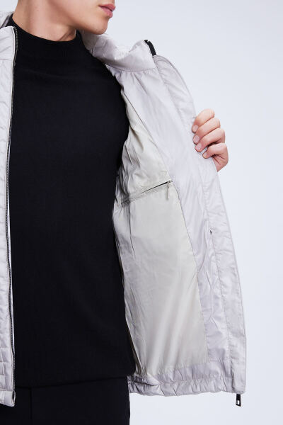 Taş Regular Fit Hakim Yaka Şişme Mont - 4