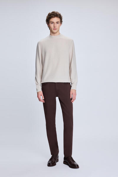 Taş Regular Fit Jakarlı Yarım Balıkçı Yaka Sweatshirt - 2