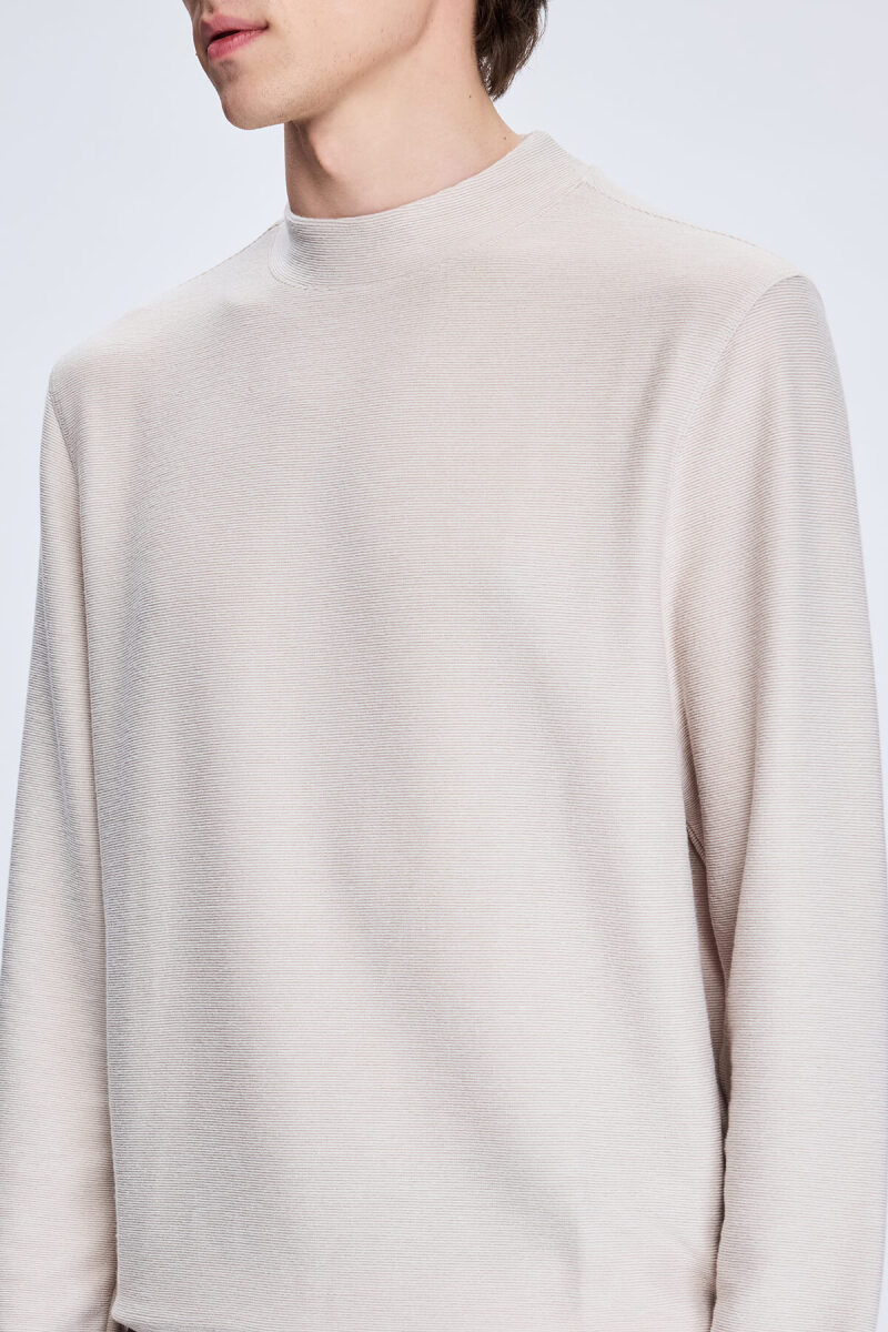 Taş Regular Fit Jakarlı Yarım Balıkçı Yaka Sweatshirt - Hatem Saykı (1)