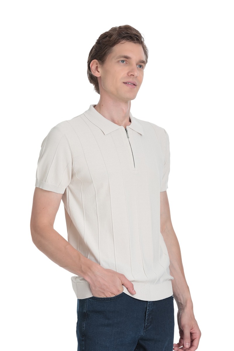 Taş Regular Fit Polo Yaka Rayon Tişört - Saykı