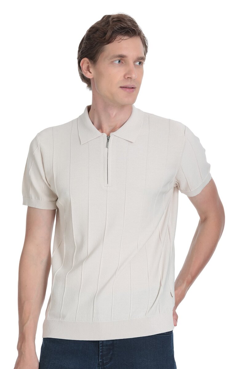 Taş Regular Fit Polo Yaka Rayon Tişört - Saykı (1)