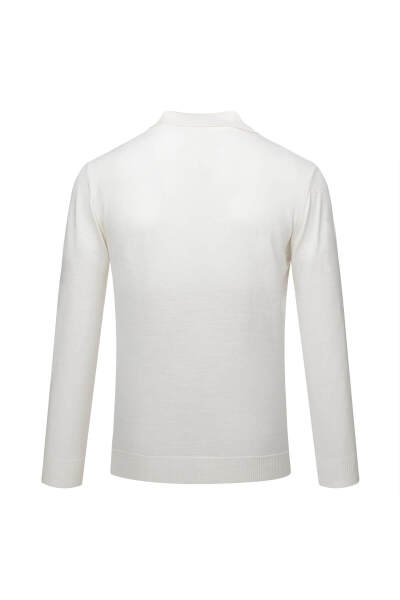 Taş Regular Fit Polo Yaka Yünlü Kazak - 3