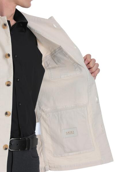 Taş Slim Fit Bebe Yaka Mevsimlik Mont - 6