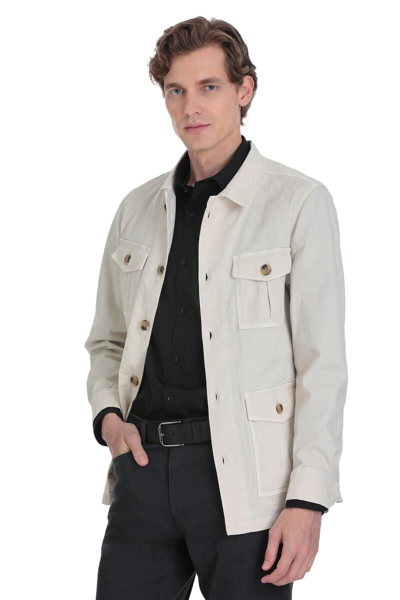 Taş Slim Fit Bebe Yaka Mevsimlik Mont - Saykı (1)