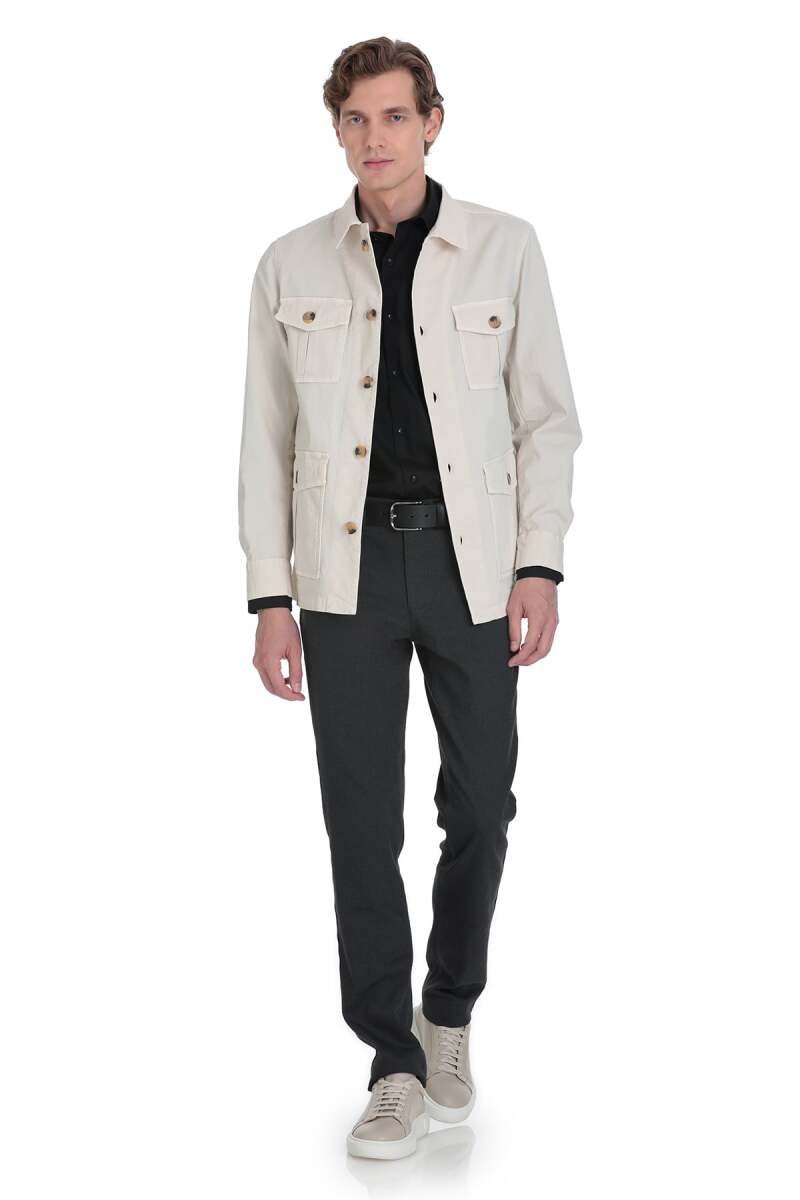 Taş Slim Fit Bebe Yaka Mevsimlik Mont - Saykı (1)