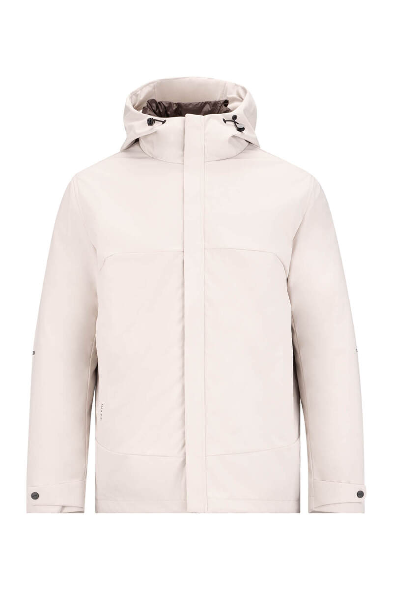 Taş Slim Fit Hakim Yaka Kapüşonlu Kaban - Saykı